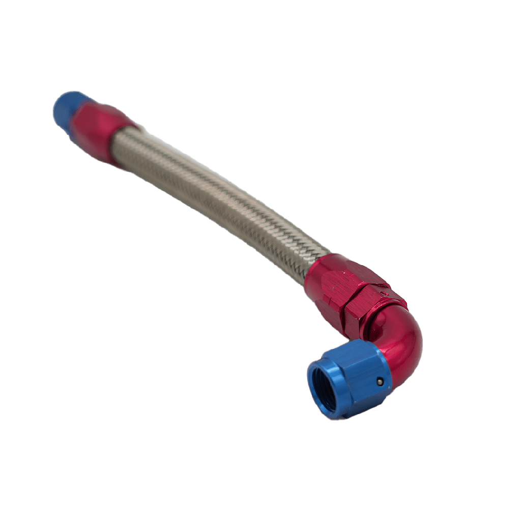 Fuel hose 15 cm 1 x 90° & 1 x straight connection FIA tank